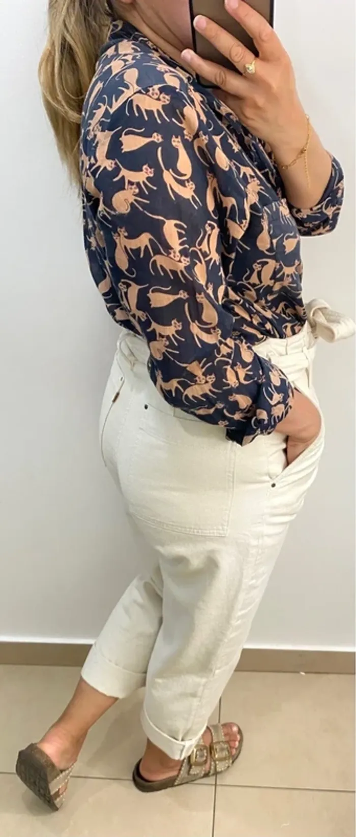 Chemise légère imprimée chat Taille XL-XXL - photo numéro 6