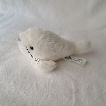 Doudou peluche phoque blanc Daniel Jouvance Hauteur 6 cm Vintage 90's