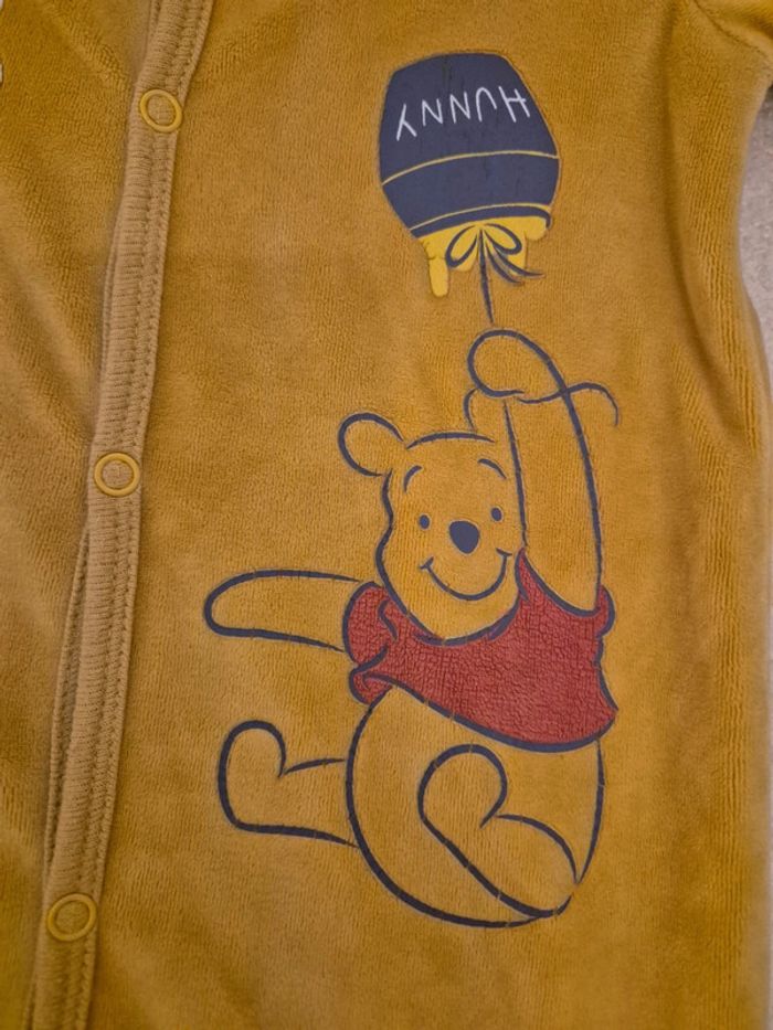 Pyjama velours winnie l'ourson ou ouverture devant - photo numéro 3
