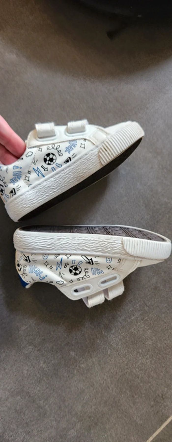 Baskets décor  foot garçon 23 blanc bleu - photo numéro 3