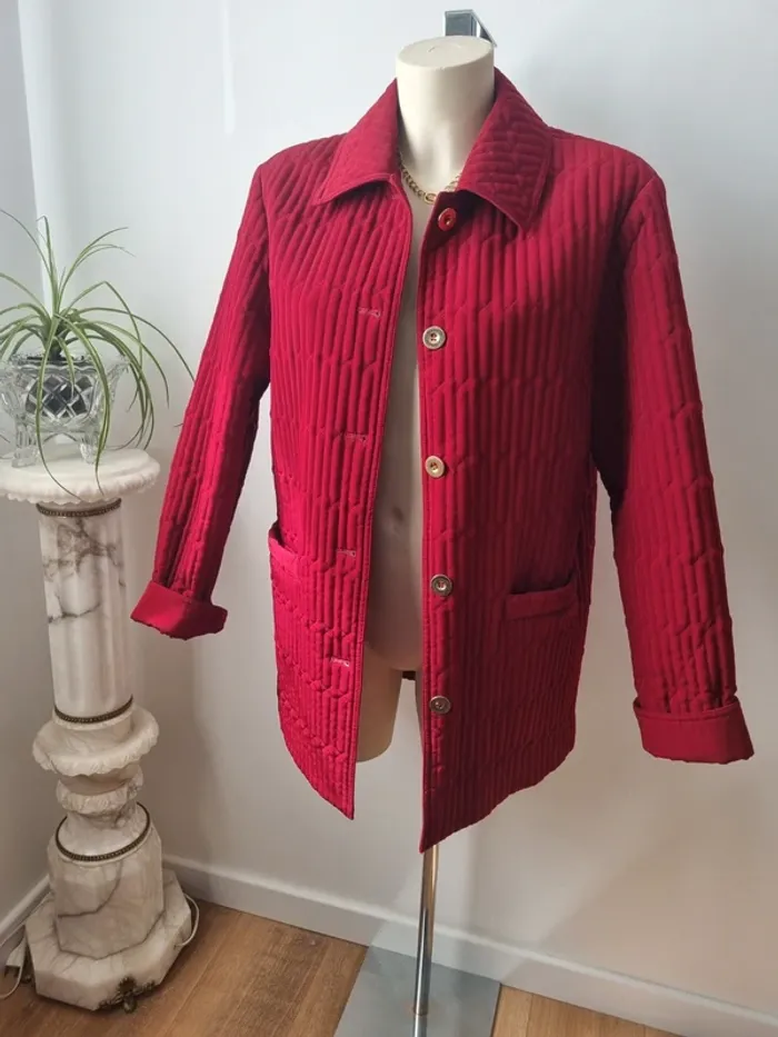 Veste rouge matelassé vintage - photo numéro 11
