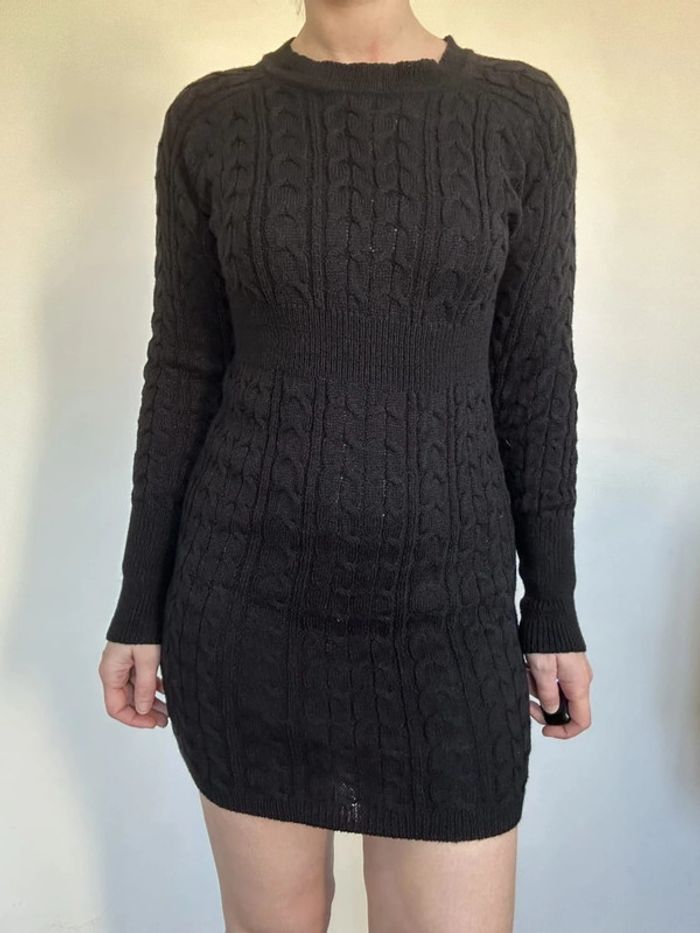 Robe pull torsadée noire Vintage Dressing - Taille 36/38, Très bon état 💖 - photo numéro 6