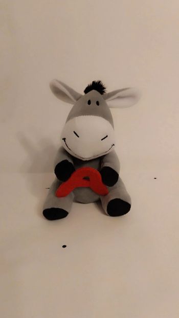 Peluche âne gris Hachette 16 cm