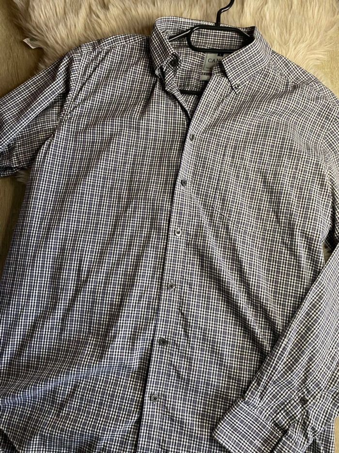 Chemise à carreaux noir blanc et bleu C&A Taille L / 40
