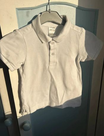 🤍 Polo Blanc H&M | 9-12 mois (80 cm) | Très bon état