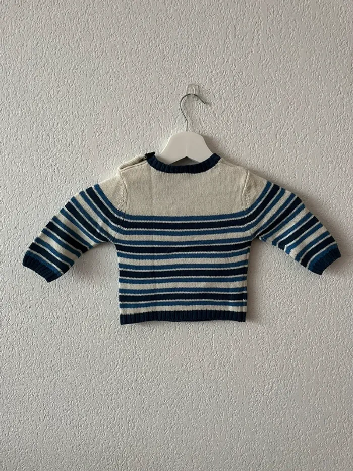Pull Charanga bébé 9-12 mois rayé ours - photo numéro 2