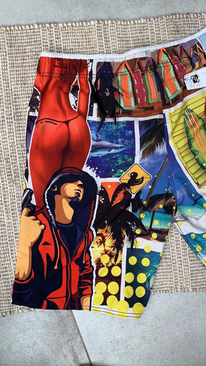 Short long de bain marque freegun taille XL modèle rare US faire offre - photo numéro 8