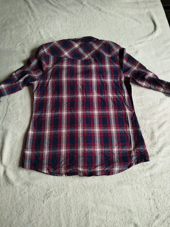 Chemise à carreaux manches longues femme Inside taille M - photo numéro 7