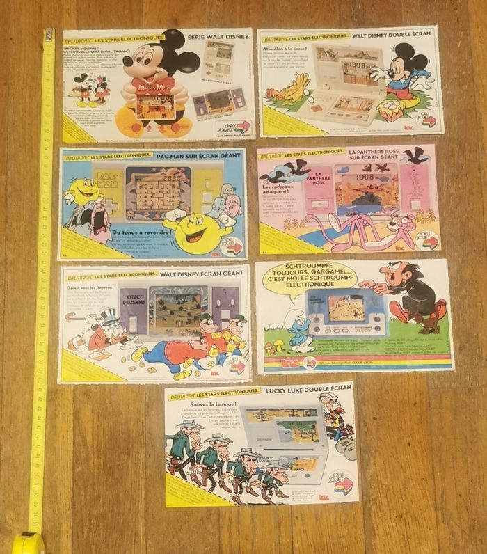 Jeux électroniques anciennes petites publicités plastifiées