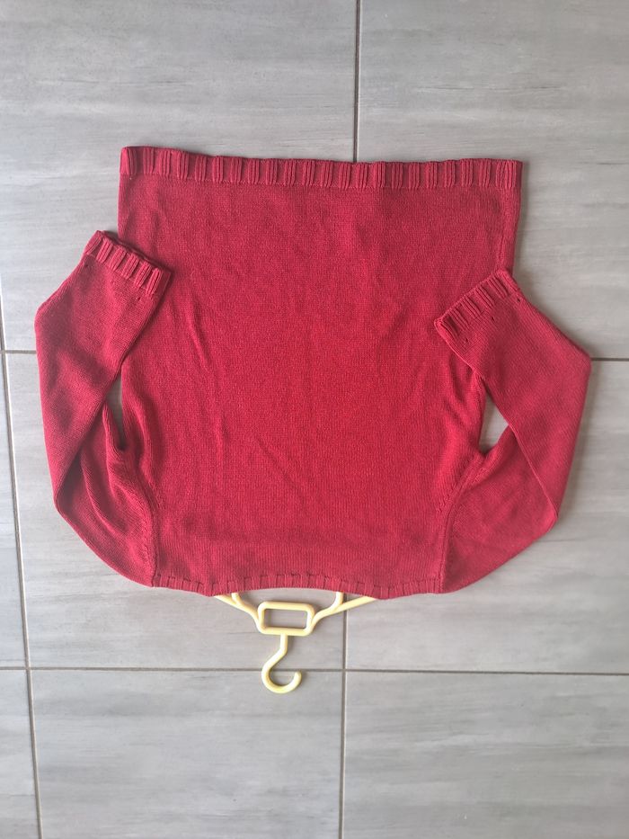 Pull rouge ajouré avec poche Équation Taille 3 - photo numéro 10