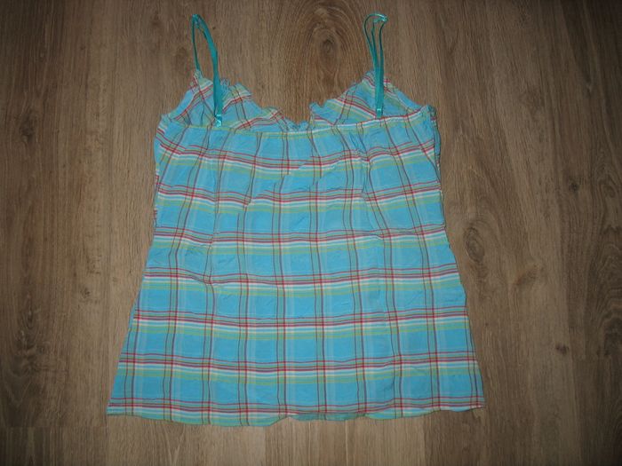 DÉBARDEUR ÉCOSSAIS TURQUOISE "CACHE CACHE" - TAILLE 2 - n°01 - photo numéro 4