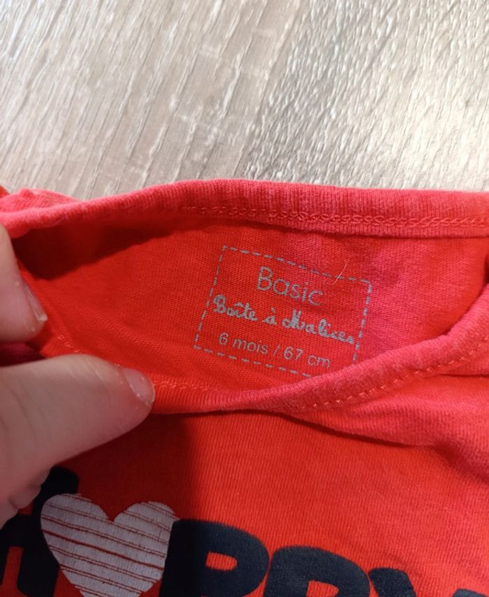 T-shirt manche courte 6 mois fille - photo numéro 2