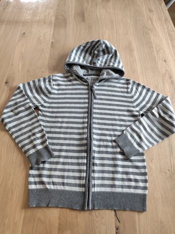 Gilet à capuche rayé 10ans