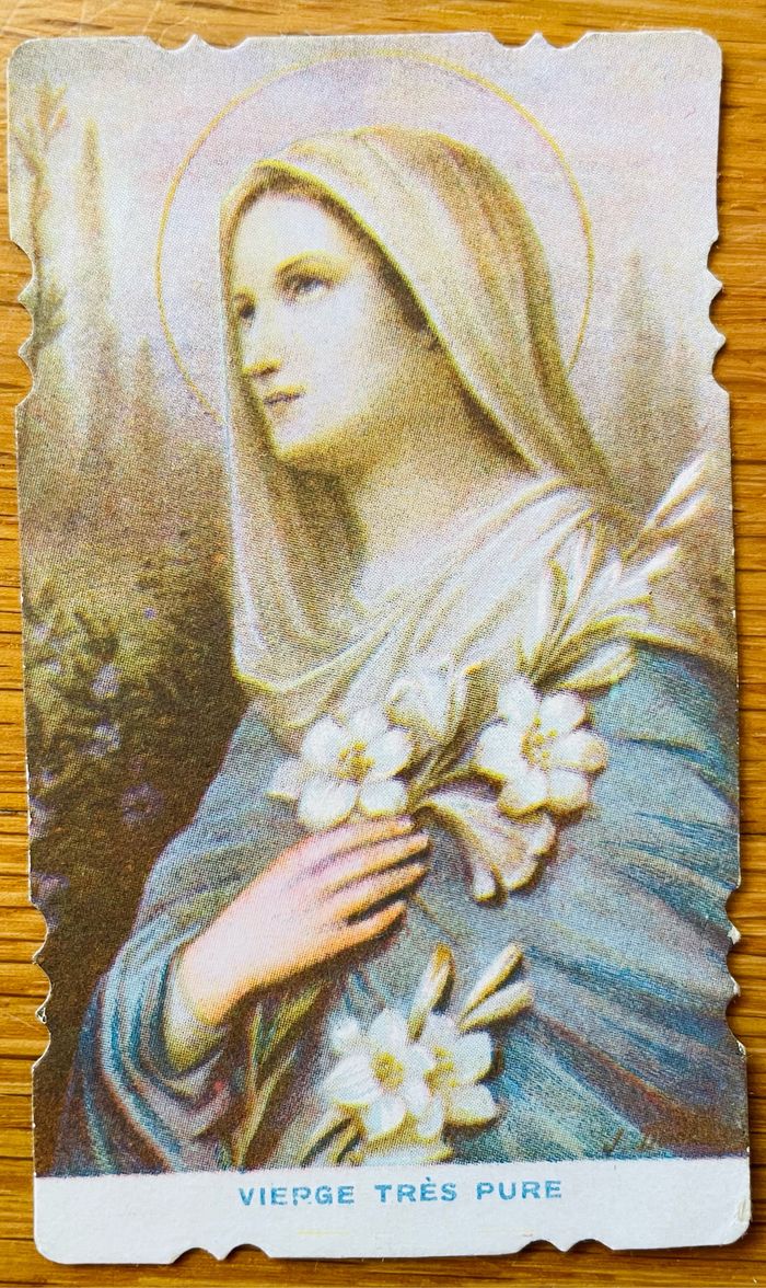 *Lot 4 images pieuses anciennes Vierge Marie et prière - photo numéro 7