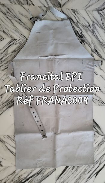 Francital EPI Tablier de Protection Débroussaillage en Croute de Cuir Gris-Réf FRANAC009 en BE