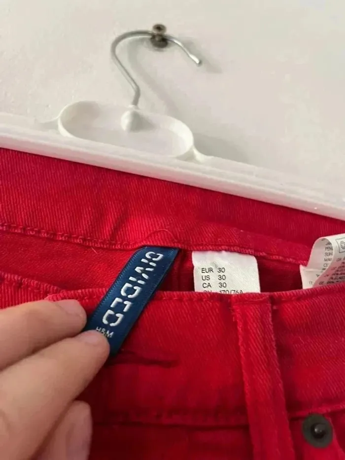 Pantalon rouge H&M - Taille 30 - photo numéro 3