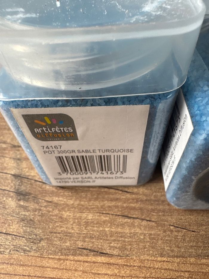 Lot de 8 pots de sable turquoise neuf - photo numéro 3