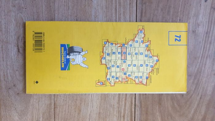 Vintage carte routière Michelin France Angoulême Limoges Guéret numéro 72 - photo numéro 2