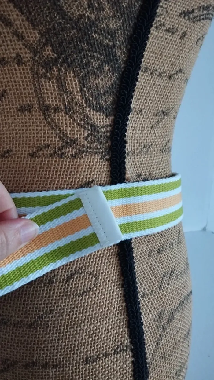 Ceinture ajustable blanche jaune verte mixte - photo numéro 8