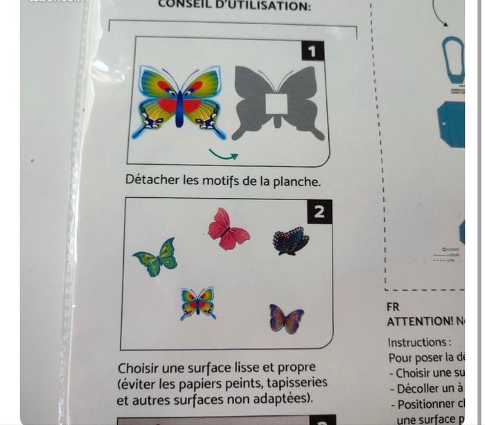 6 papillons pour décoration murale 8- 10 cm - photo numéro 3