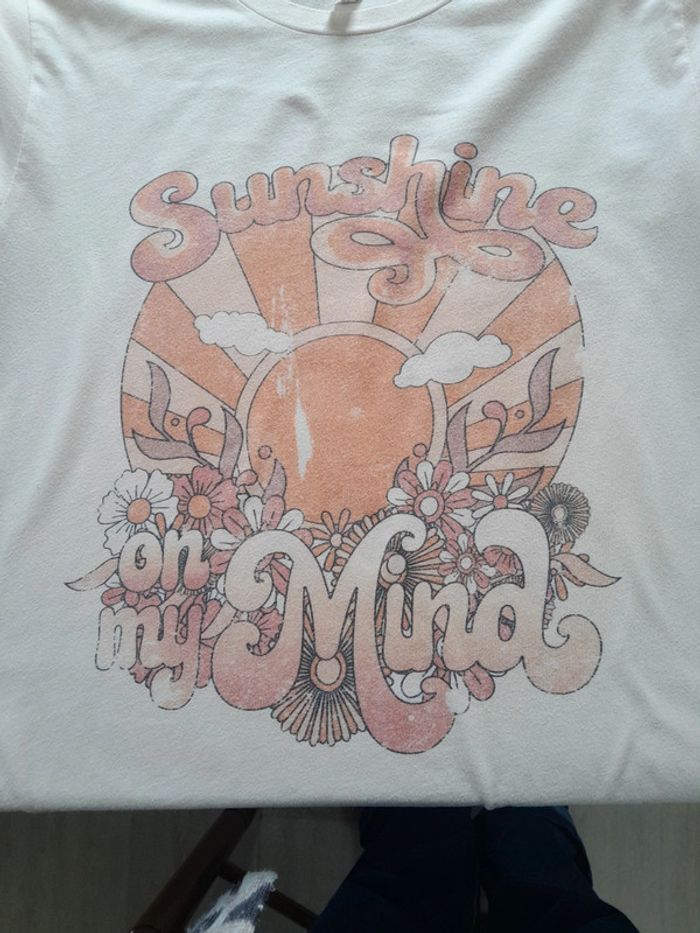 Tee shirt imprimé Sunshine on my Mind canvas mixte - photo numéro 5