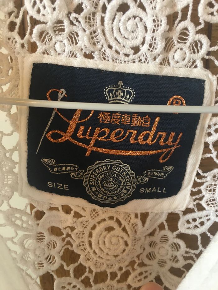 Chemisier blanc coton broderie anglaise dos nu Superdry - photo numéro 6