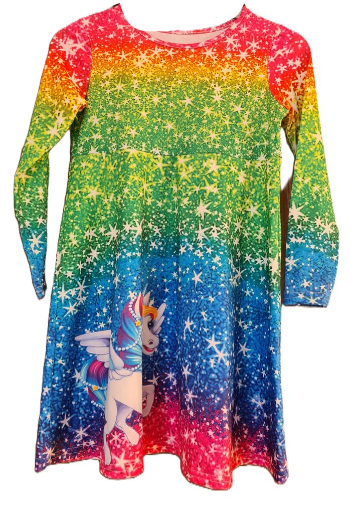 Robe fluide motif Licorne 5/6 ans