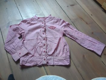 Chemise chemisier levis fille 5 ans rose col montant côtelé comme neuf