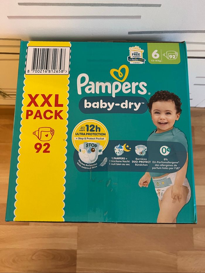 Couche Pampers Baby-dry taille 6 13-18kg 92 couches - photo numéro 5