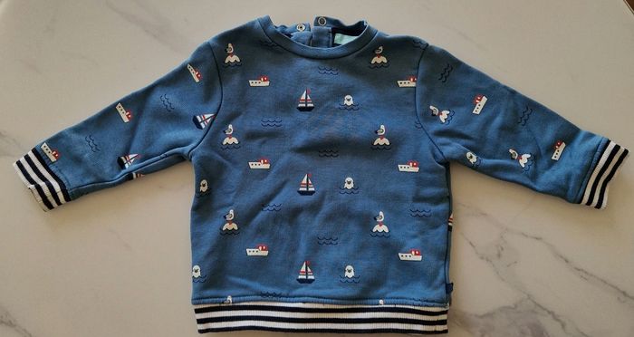 Pull bleu "mer" Obaïbi 9 mois