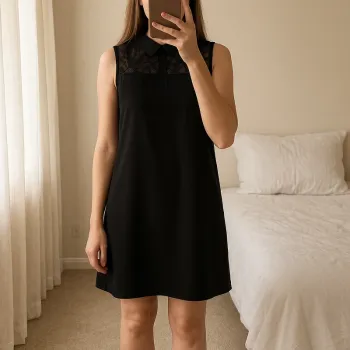 Robe noire col Claudine -  camaïeu - taille 36