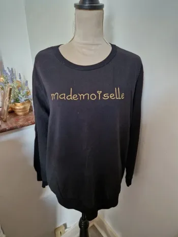 Pull sweat mademoiselle noir et or