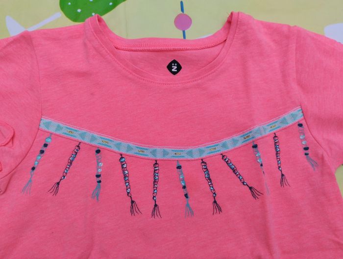 Tee-shirt manches courtes 5 ans fille Z rose fluo - photo numéro 2