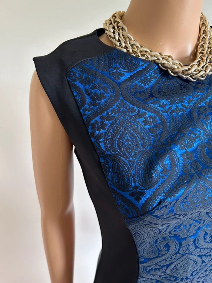 Robe bleue et noire sans manches Sinequanone taille 34 TBE - photo numéro 5