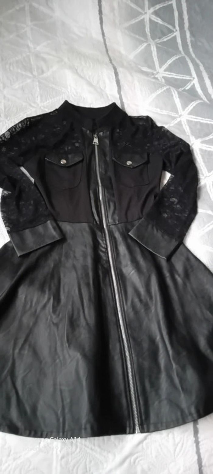 Robe sexy bimatiere avec dentelle et fermeture éclair femme M made in italy - photo numéro 8