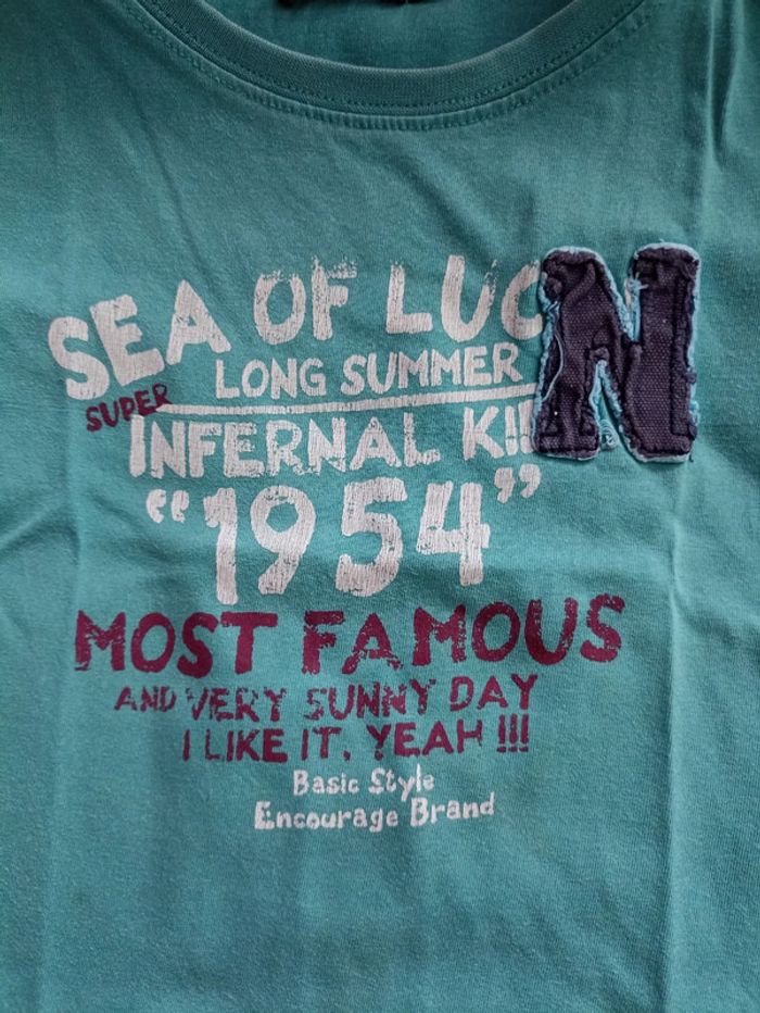 T-shirt vert turquoise 3ans - photo numéro 2