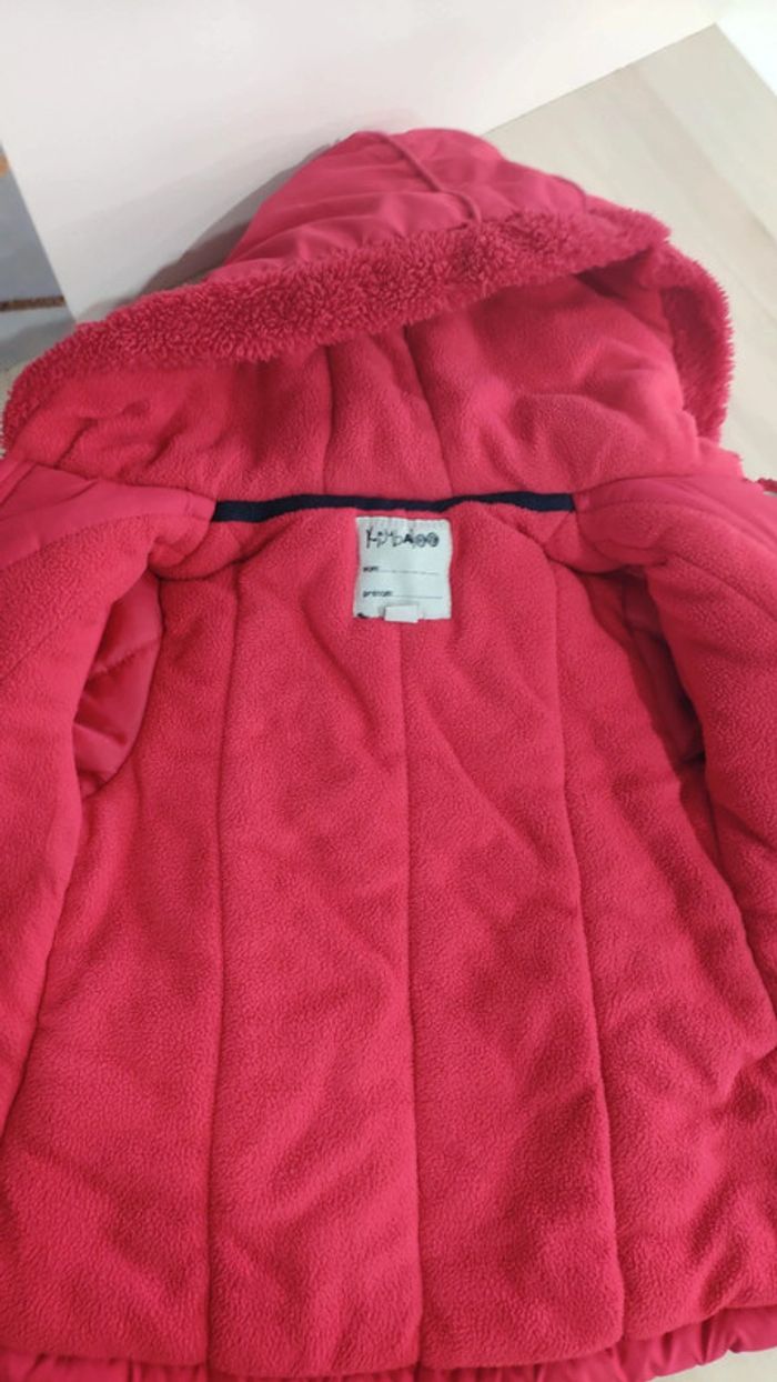 Manteau blouson polaire rouge rose Kimbaloo 24 mois 2 ans - photo numéro 3