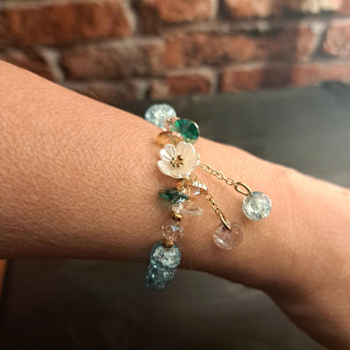 Bracelet bleu et blanc bohème