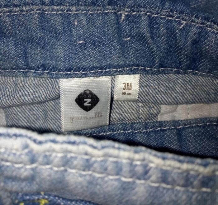 Salopette short grain de blé taille 3 mois - photo numéro 2