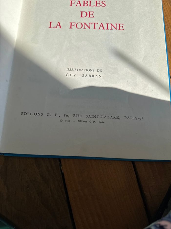 Livre ancien les fables de La Fontaine, 1960 - photo numéro 2