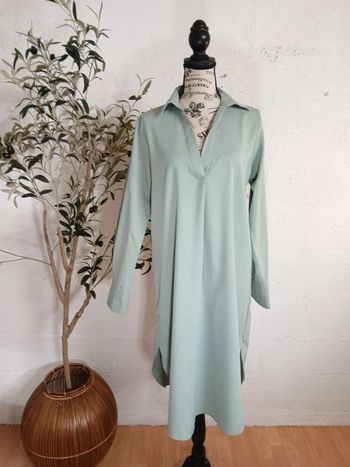 🌿 Robe chemise vert d’eau SHEIN – Taille M – Très bon état