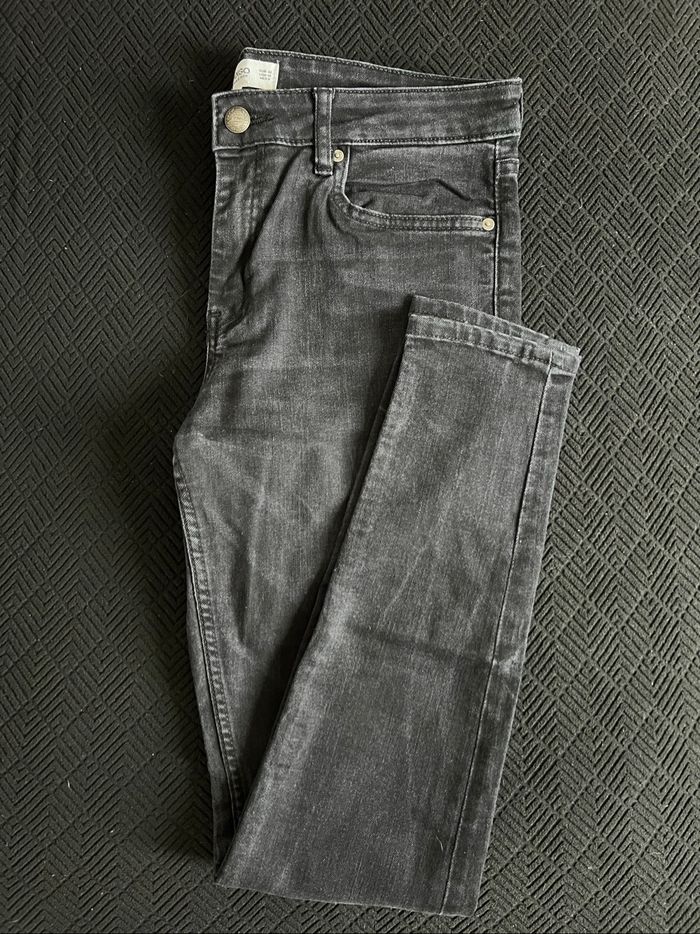 Jeans skinny taille haute gris foncé noir