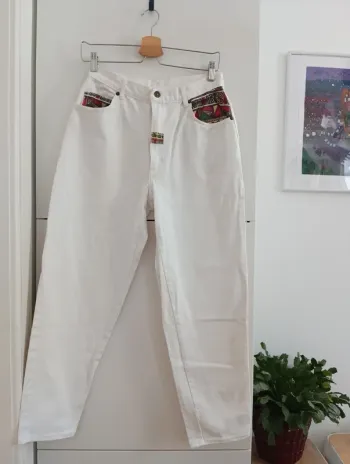 Jean blanc vintage taille haute