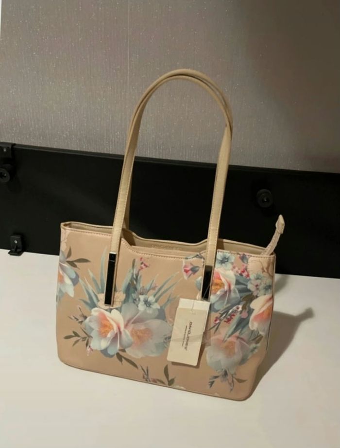 Sac a main David Jones beige avec fleurs neuf avec étiquette 🏷