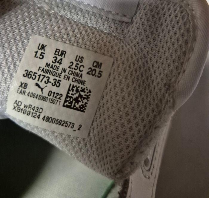 Basket fille à scratch puma cuir blanc et rose taille 34 - photo numéro 6