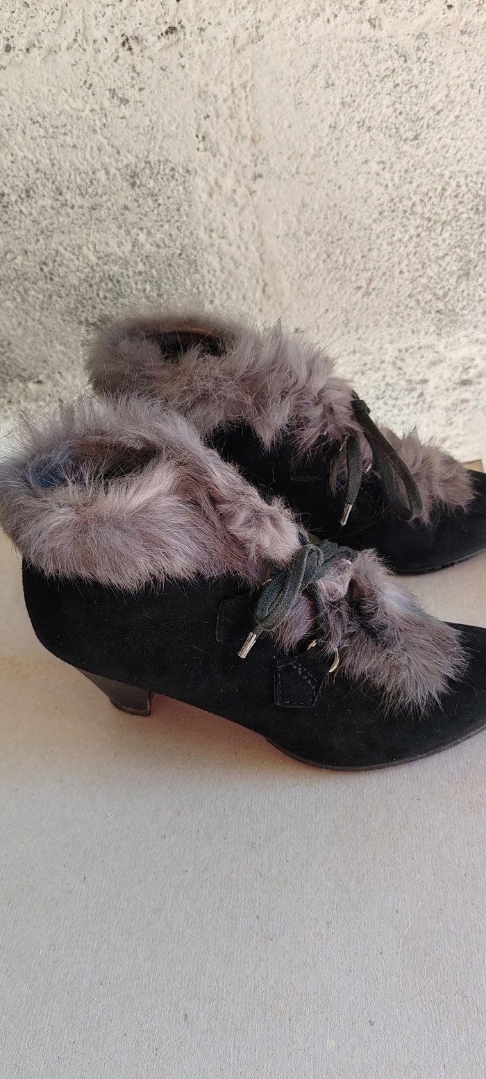 Bottines noires femme en cuir - photo numéro 2