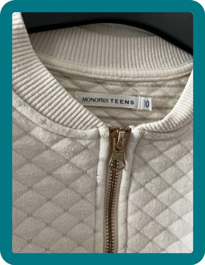 Blouson Teddy matelassé crème 10 ans - Monoprix Teens - photo numéro 2
