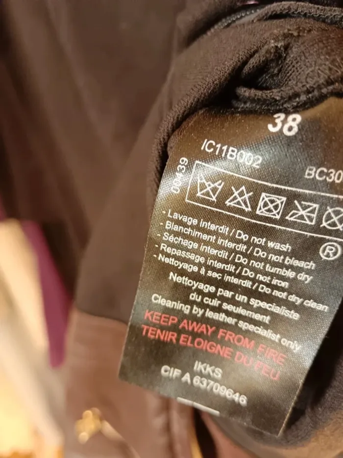 Robe IKKS viscose et cuir d'agneau taille 38 - photo numéro 6