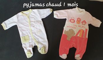 Lot Pyjamas chaud 1 mois