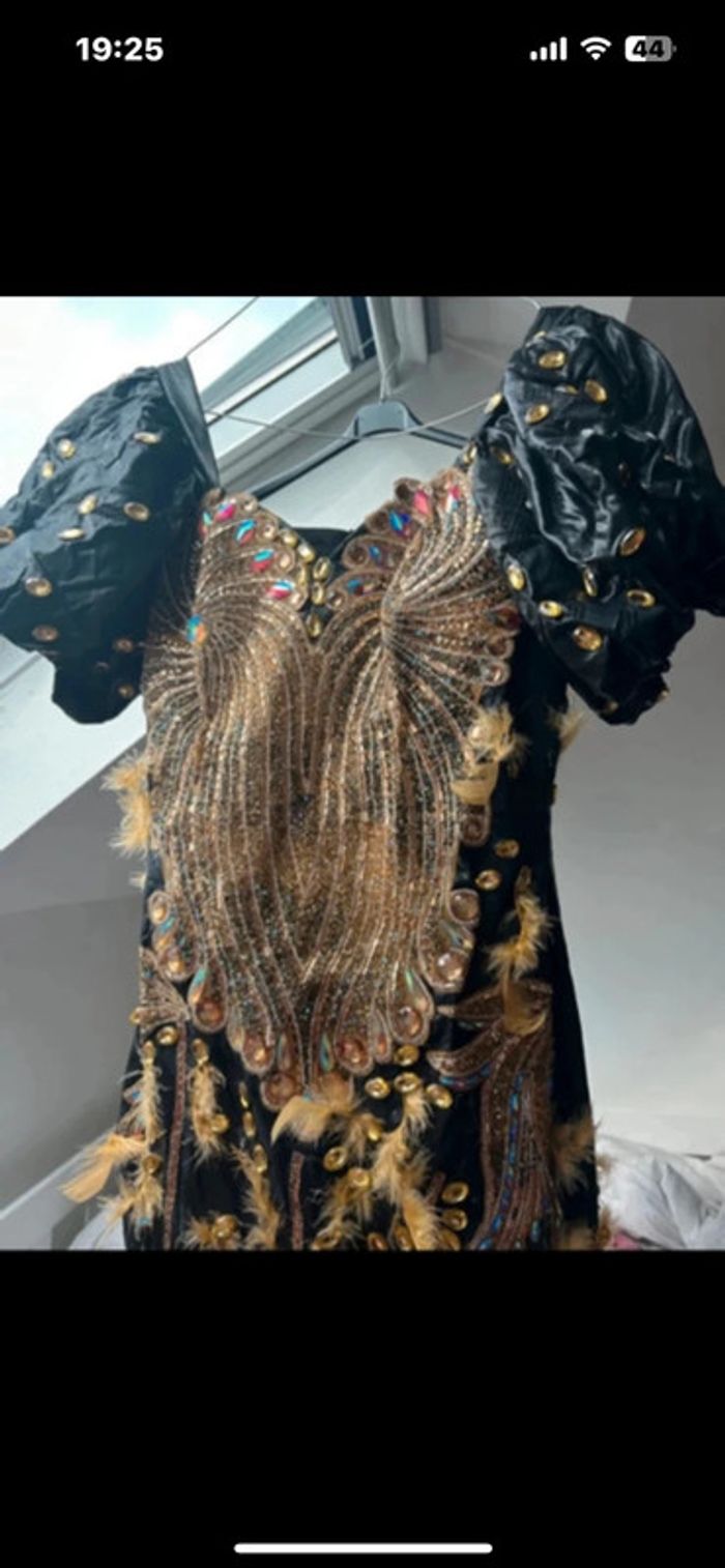 Robe en Bazin noir, 38-40 - photo numéro 4